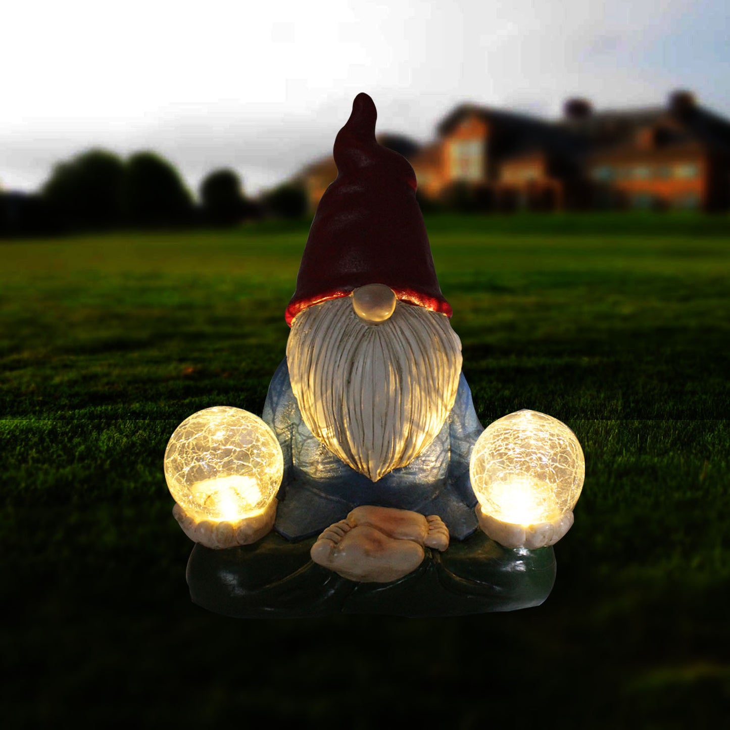 Solar LED Resin Ornaments Dwarf Doll Outdoor Statue Courtyard Gardening Decoration Artistic Figurine Micro Landscape Accessories