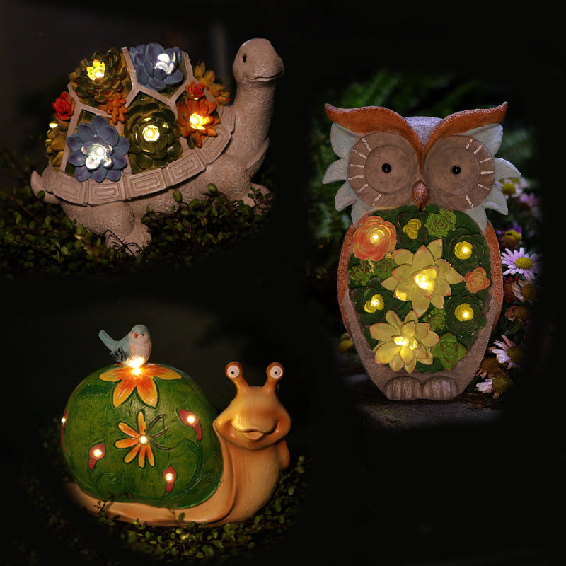 Outdoor Solar Tortoise Snail Owl Animal Light