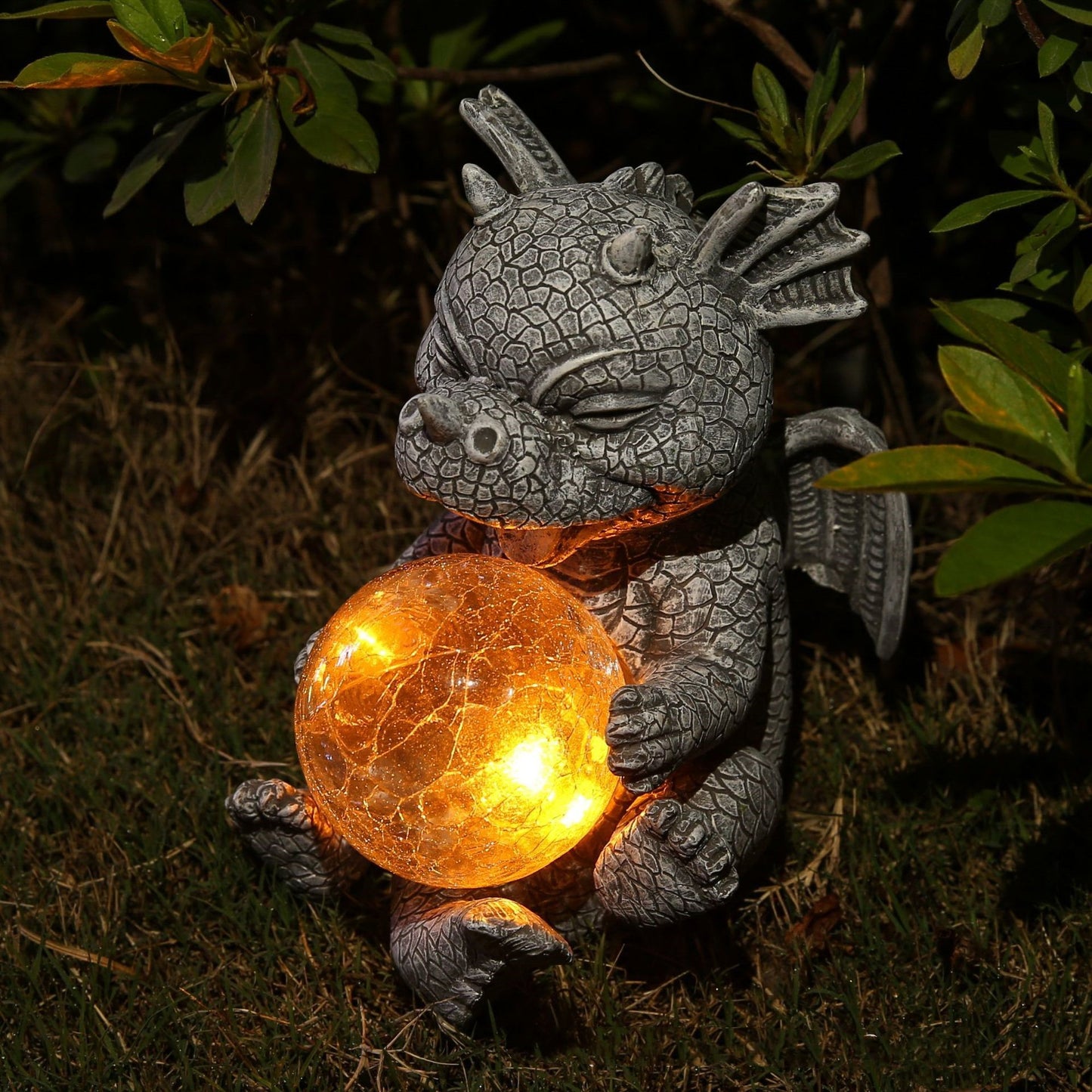 Wings Dragon Holding Light Solar Light-emitting Courtyard Outdoor Decoration