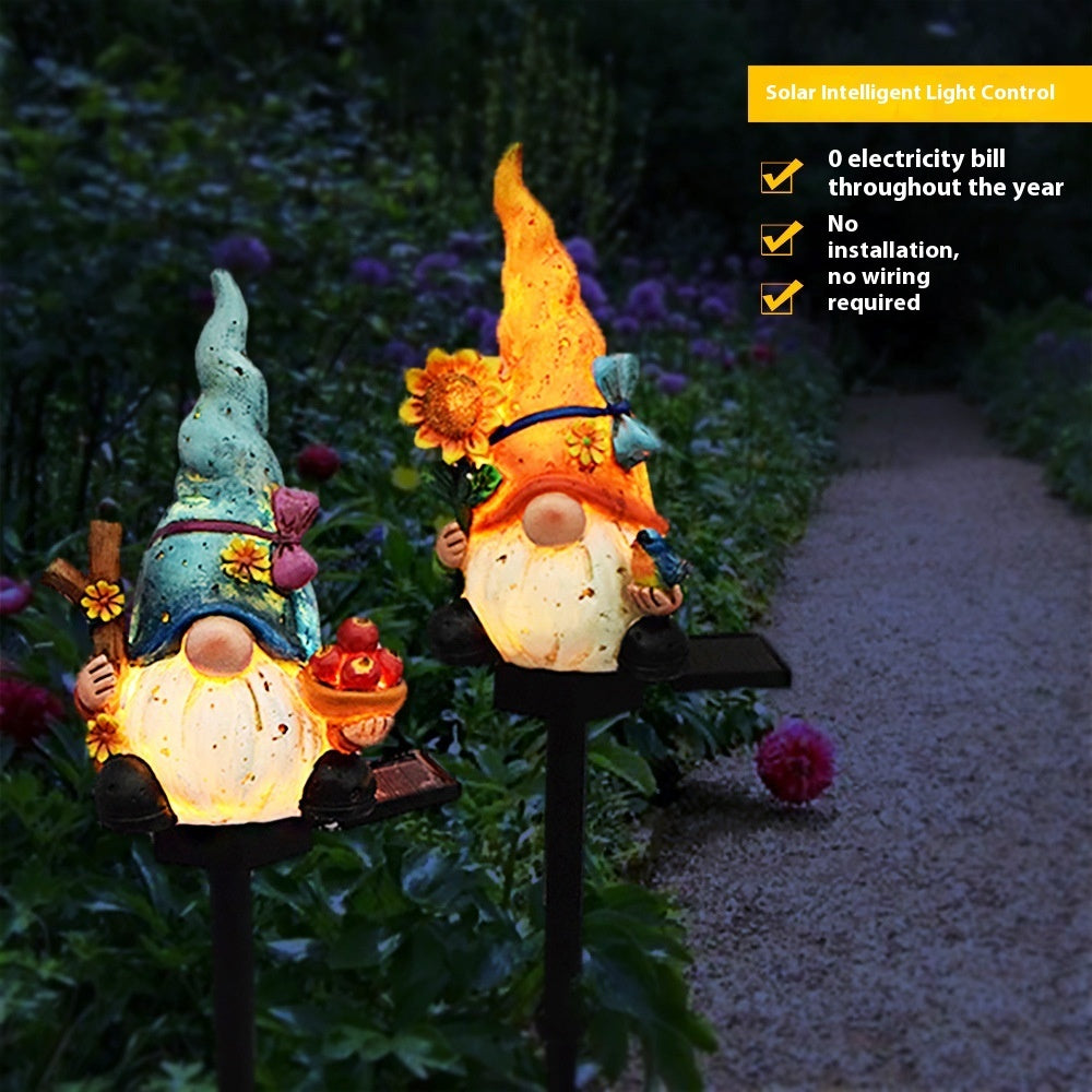 Solar Energy Cartoon Resin Ground Fine Outdoor Yard Lamp Garden Decoration