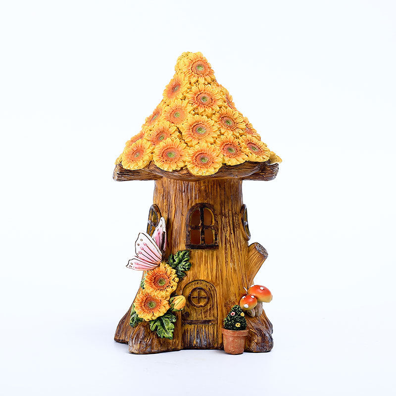 Resin Solar Lamp Decoration Tree House Lamp Outdoor Garden Lawn