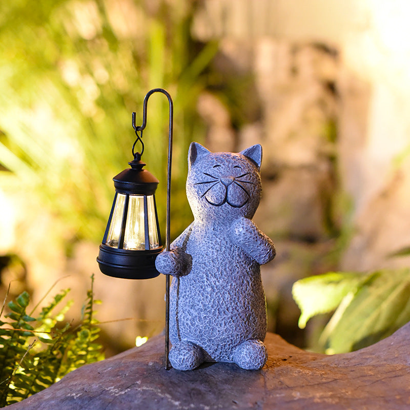 Solar Garden Lamp Kitten Crafts Ornaments