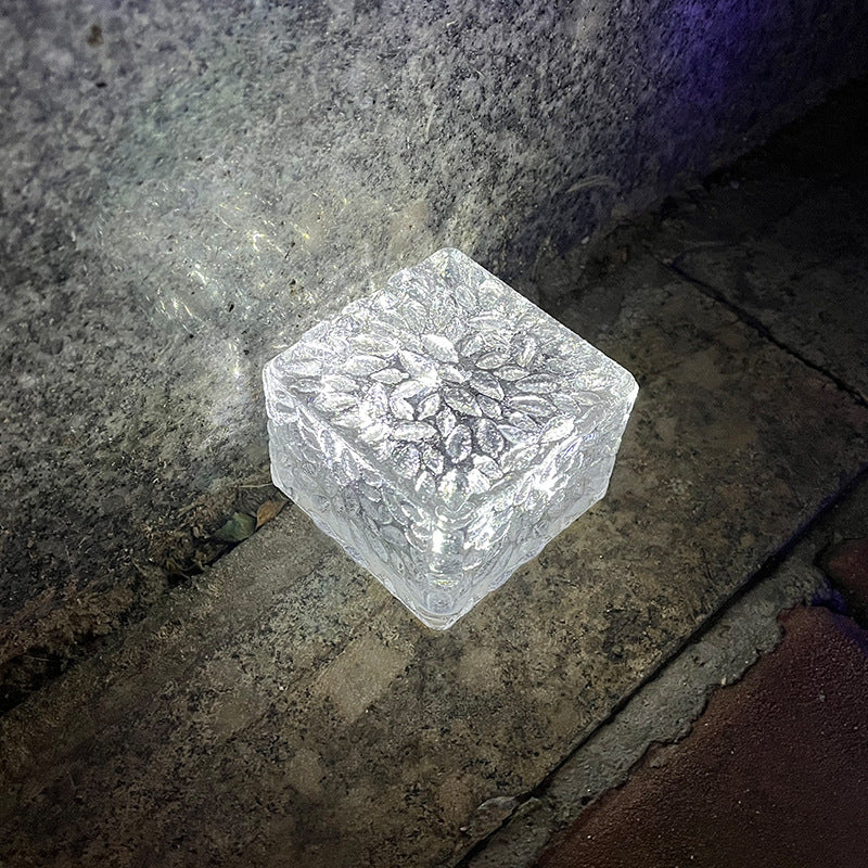 Solar Courtyard Ice Brick Lamp LED Ice Buried Atmosphere