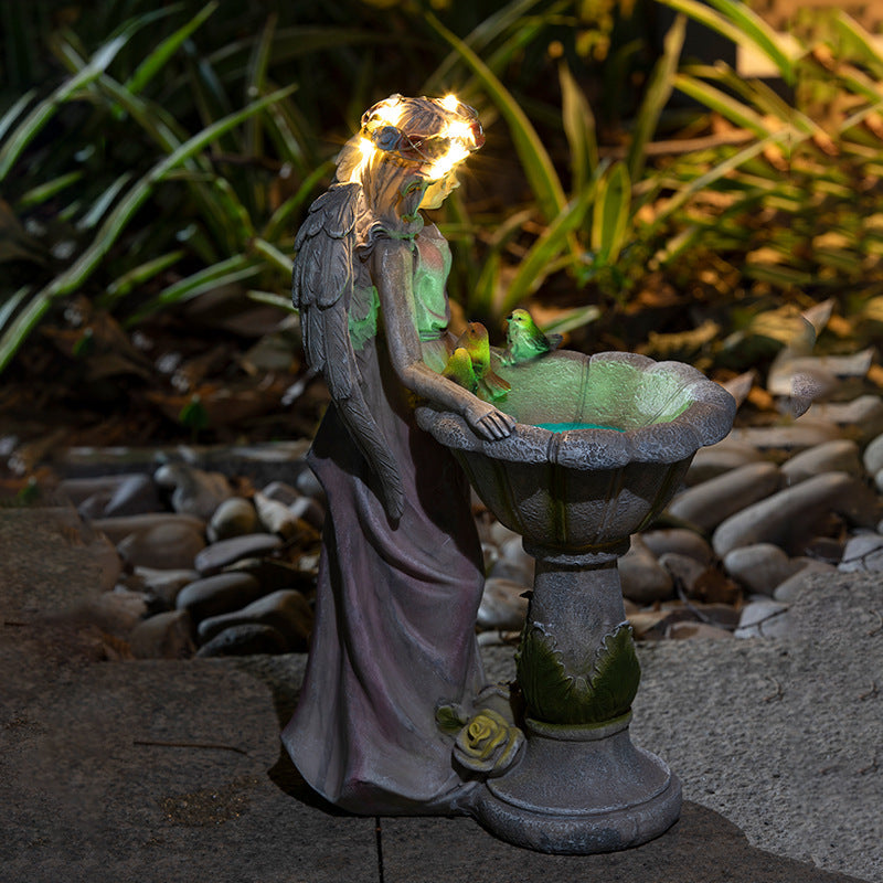 Solar Glowing Angel Garden Resin Crafts