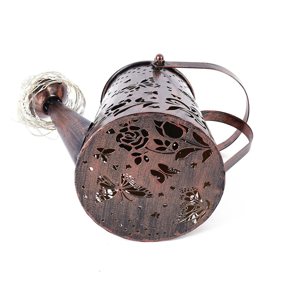 Solar Kettle Lamp Butterfly Pattern Iron Lamp